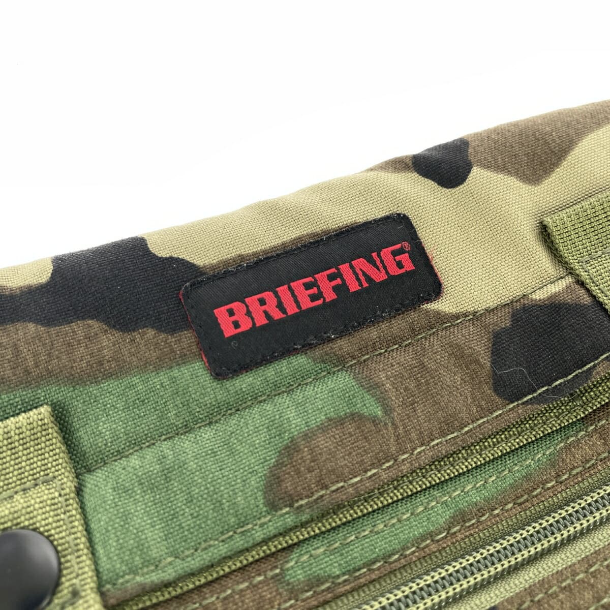 BRIEFING Briefing Clutch Bag Good Condition Camouflage Pattern Nylon Khaki Men's 4