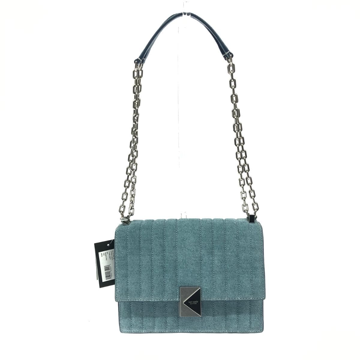 Kate Spade Deco Quilted Denim Suede Chain Shoulder Bag, Unused, Blue, Women's
