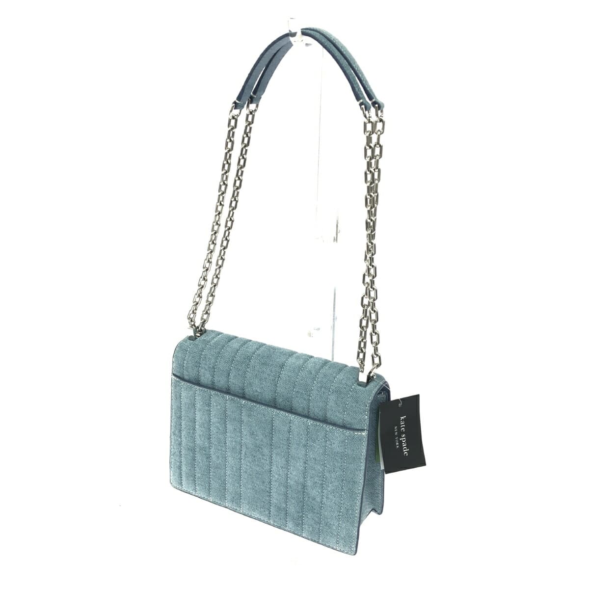 Kate Spade Deco Quilted Denim Suede Chain Shoulder Bag, Unused, Blue, Women's 3