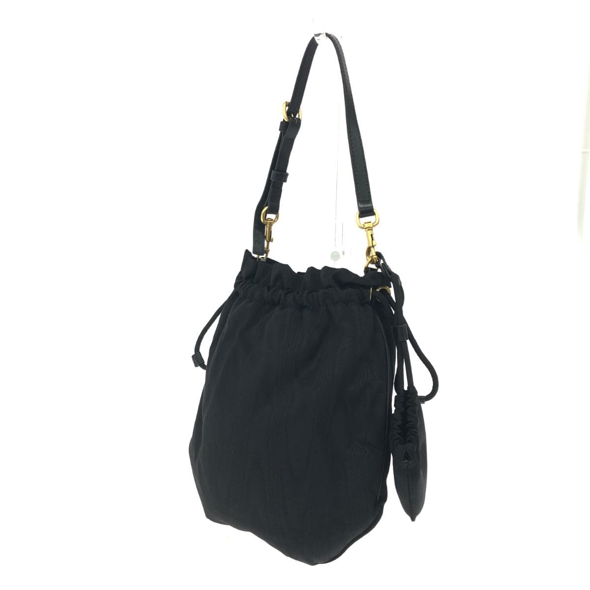 Vivienne Westwood drawstring bag in good condition, MOIRE nylon, black, for ladies 3