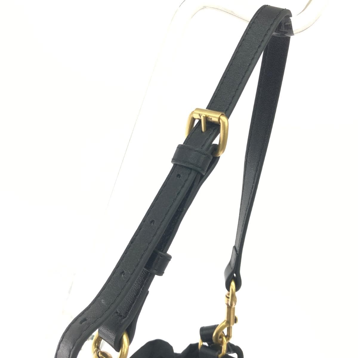 Vivienne Westwood drawstring bag in good condition, MOIRE nylon, black, for ladies 4