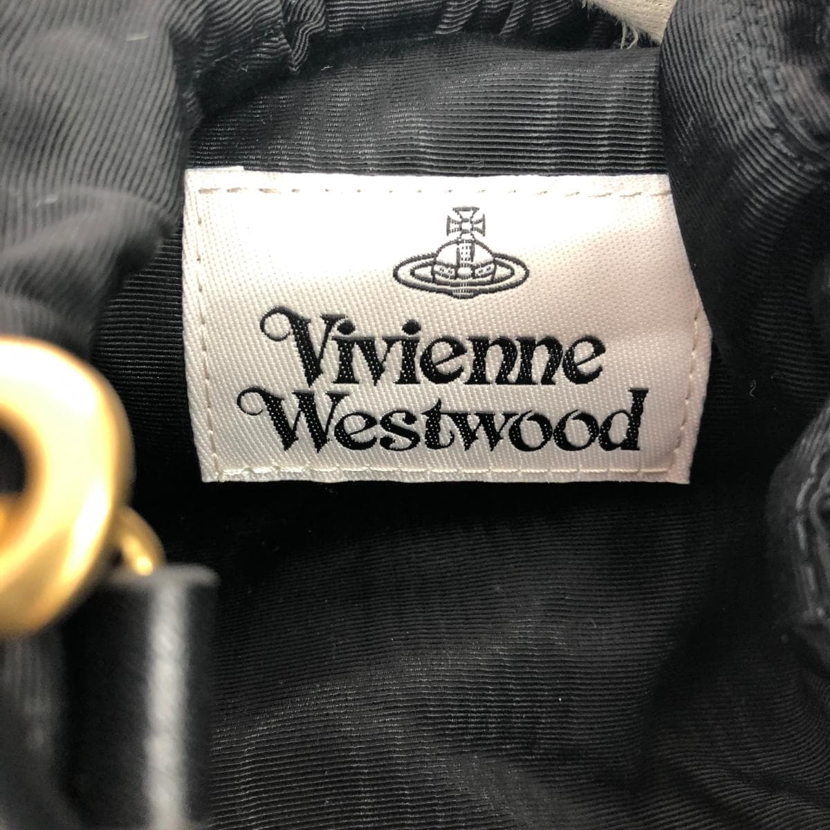 Vivienne Westwood drawstring bag in good condition, MOIRE nylon, black, for ladies 6