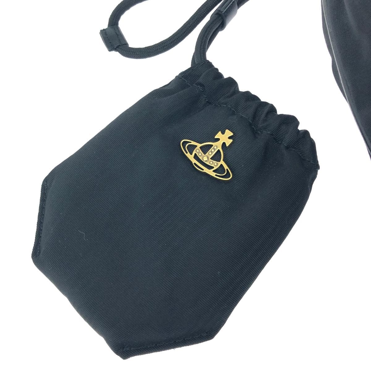 Vivienne Westwood drawstring bag in good condition, MOIRE nylon, black, for ladies 9