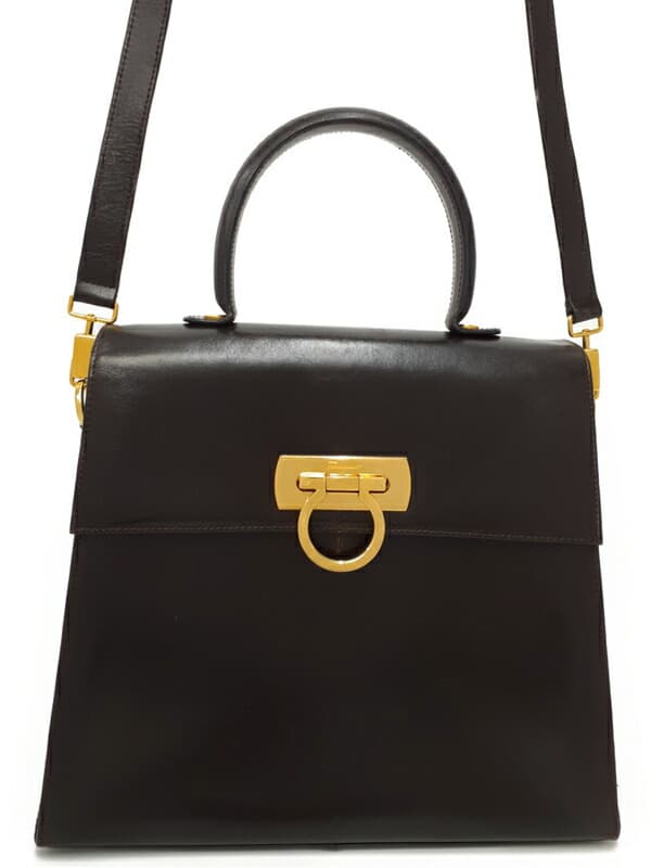 【Salvatore Ferragamo】Ferragamo『Gancini 2-Way Handbag』21 0536 Ladies 2-Way Bag 1 Week Warranty