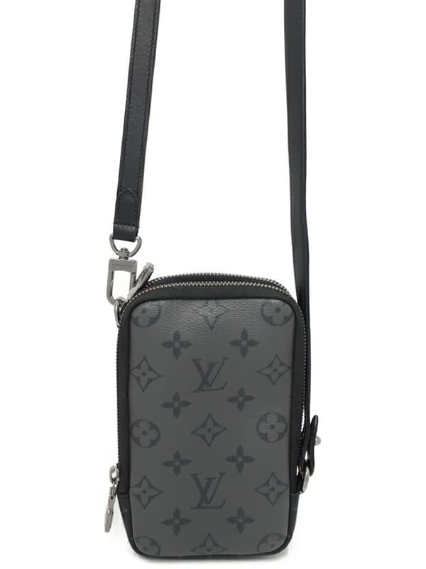 LOUIS VUITTON LOUIS VUITTONMonogram Eclipse Reverse Double Phone Pouch M69534 Men's Shoulder Bag 1 Week Warranty