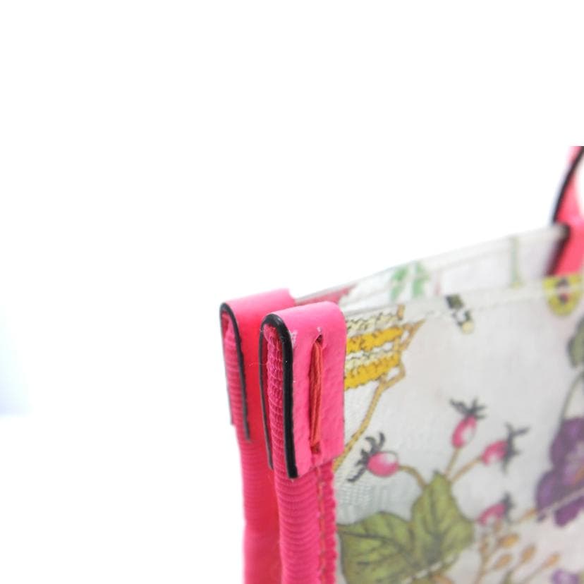 GUCCI Textured Vinyl Tote Bag Flora Print 548713 590*** Gucci Rank A 88 [Used] 7