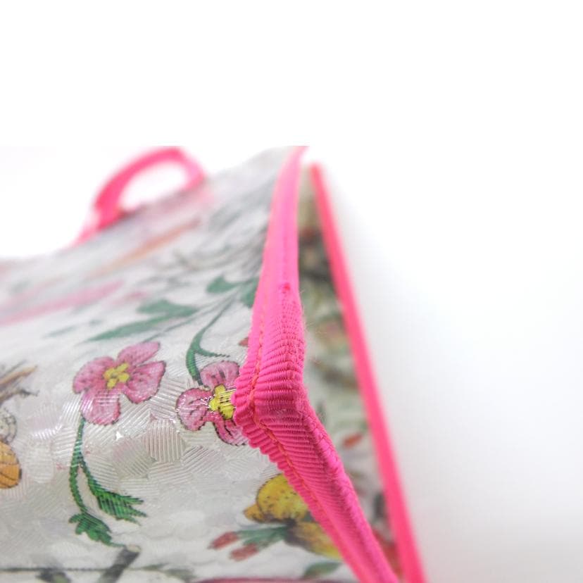 GUCCI Textured Vinyl Tote Bag Flora Print 548713 590*** Gucci Rank A 88 [Used] 8