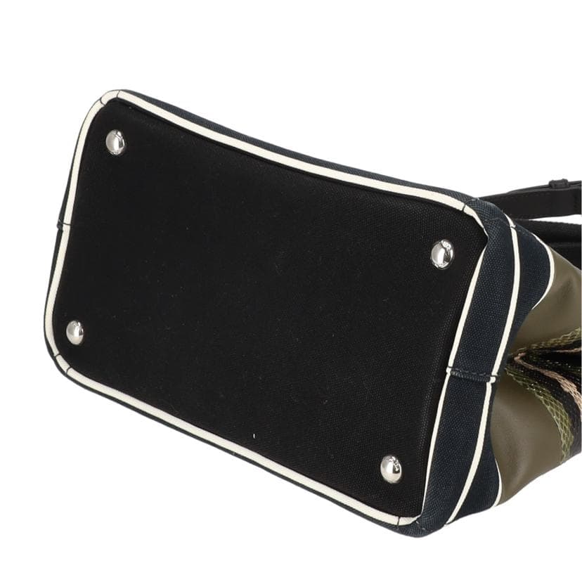 PRADA Canapa 2WAY Shoulder Bag Canvas × Leather 1BG439 117 AB Rank 18 [Used] 3