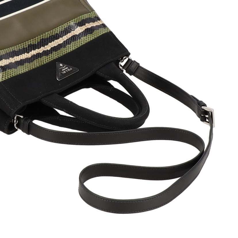 PRADA Canapa 2WAY Shoulder Bag Canvas × Leather 1BG439 117 AB Rank 18 [Used] 4