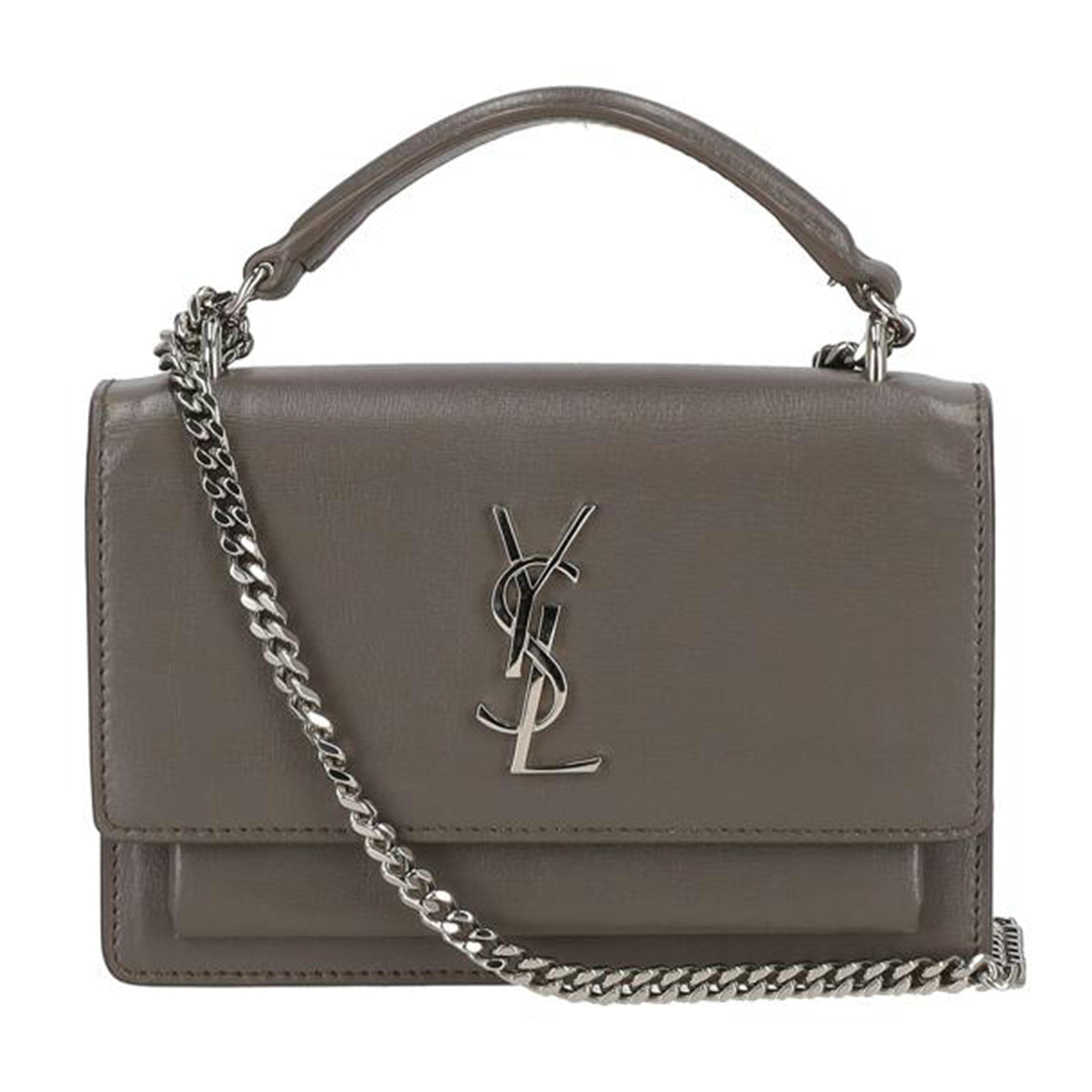 SAINT LAURENT Sunset Chain Wallet Gray 452157 091* A Rank 18Used 452157 2