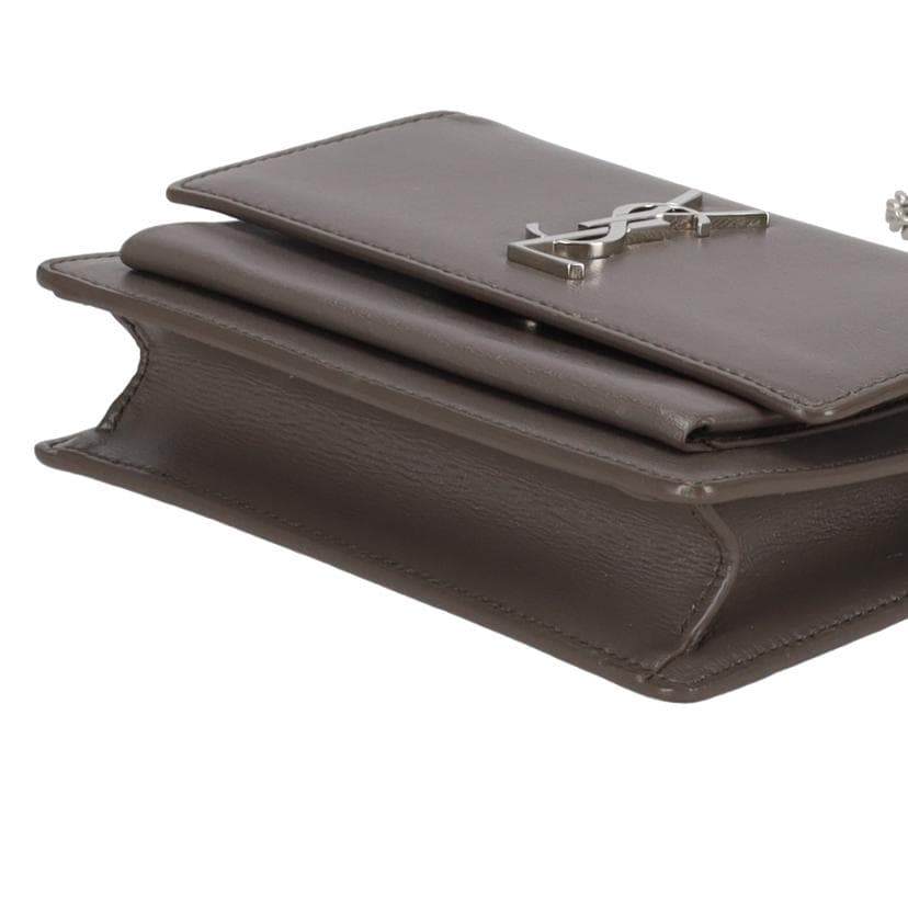 SAINT LAURENT Sunset Chain Wallet Gray 452157 091* A Rank 18Used 452157 4