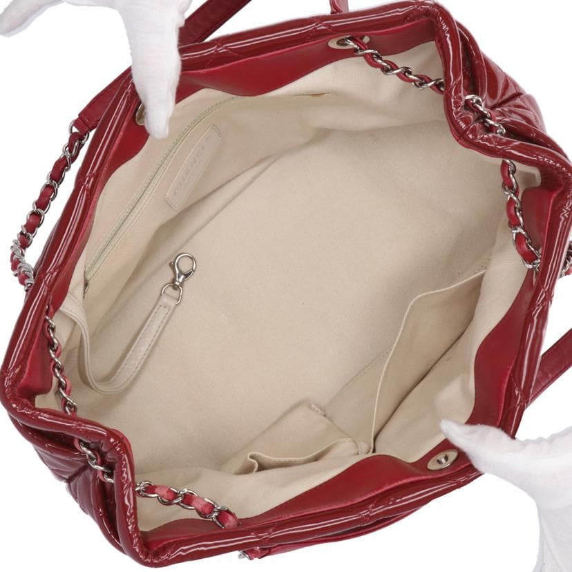 CHANEL CHANEL Chain Tote Bag Patent Leather 171***** B Grade 85 6