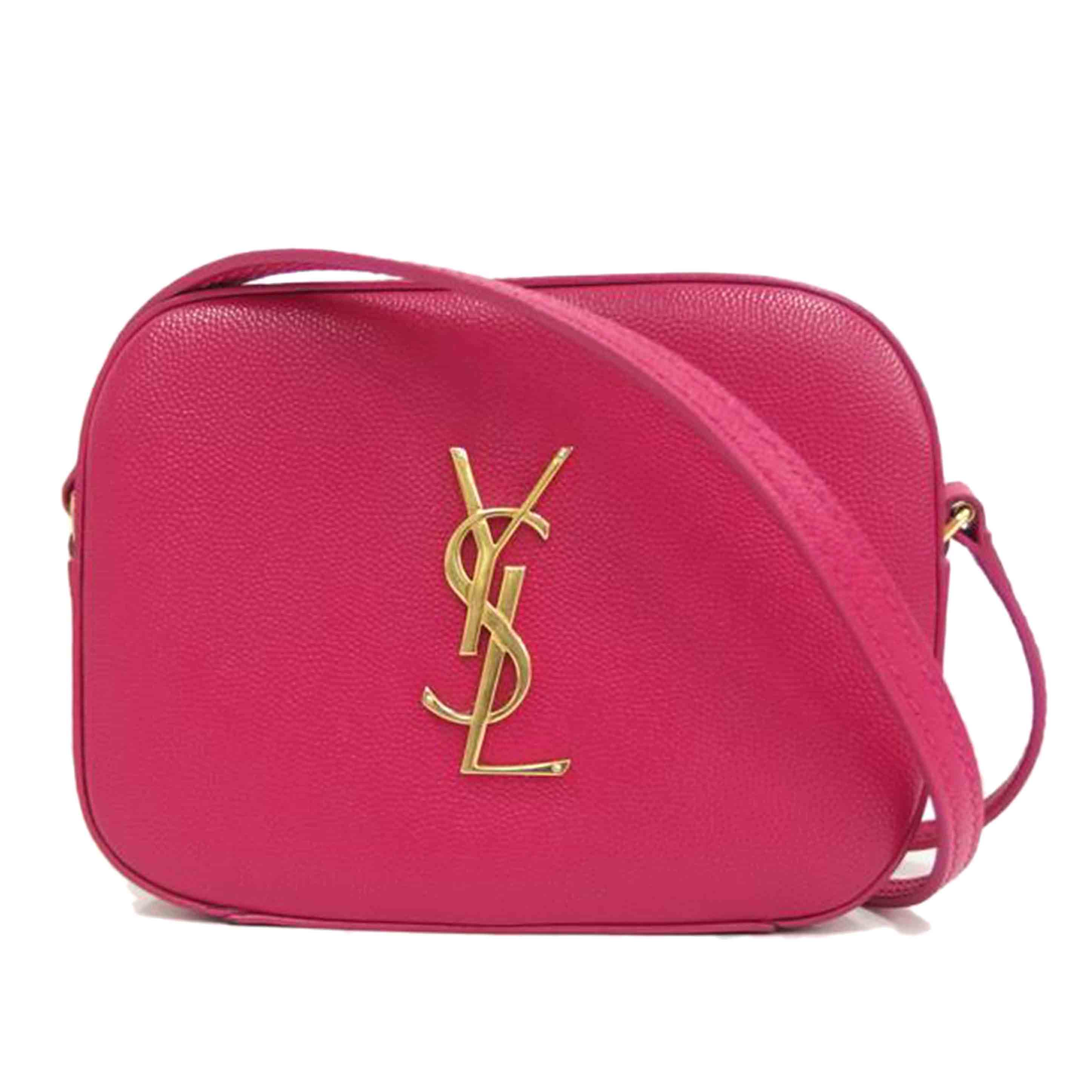 YSL Saint Laurent Logo Leather Mini Shoulder Bag Pink AB Rank 82 [Used] 2