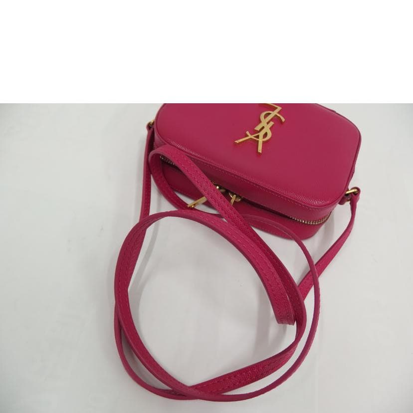 YSL Saint Laurent Logo Leather Mini Shoulder Bag Pink AB Rank 82 [Used] 4