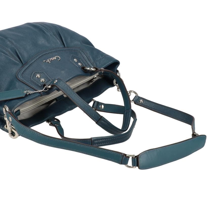 COACH Leather 2WAY Shoulder Bag Moss Green F19243 F12** AB Rank 18Used F19243 5