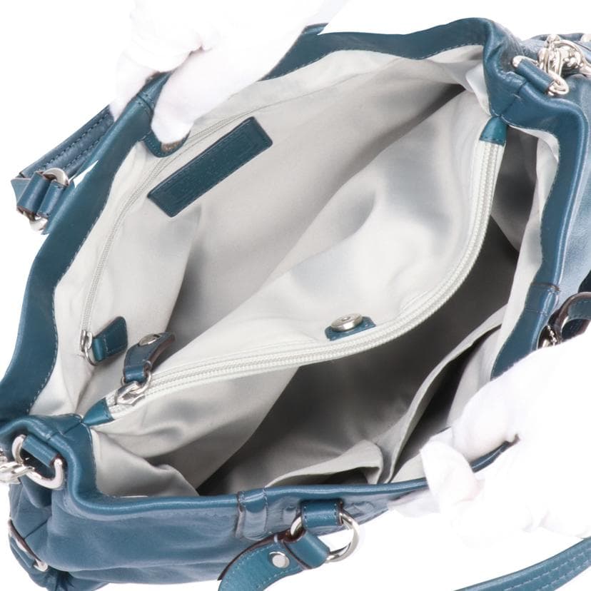 COACH Leather 2WAY Shoulder Bag Moss Green F19243 F12** AB Rank 18Used F19243 6