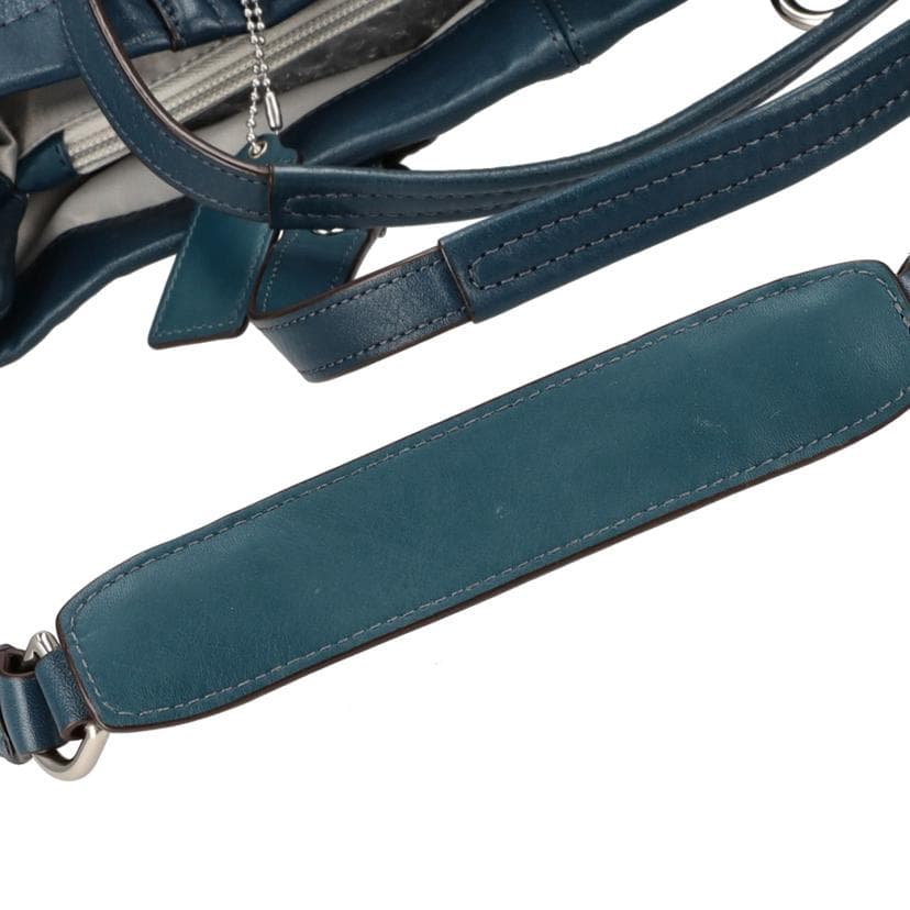 COACH Leather 2WAY Shoulder Bag Moss Green F19243 F12** AB Rank 18Used F19243 8