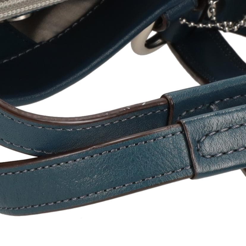 COACH Leather 2WAY Shoulder Bag Moss Green F19243 F12** AB Rank 18Used F19243 10