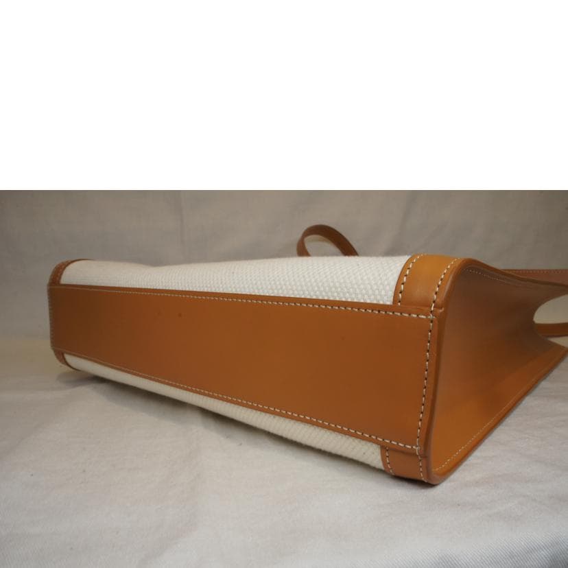 CELINE Vertical Cabas Canvas Logo White AB Rank 92 [Used] 4