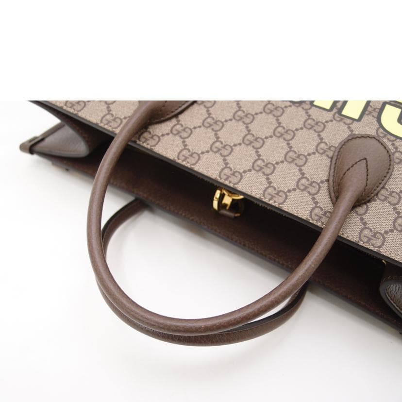 GUCCI GG Supreme Cherry Print 2-way Tote Brown 703264 493*** A Rank 69 [Used] 5