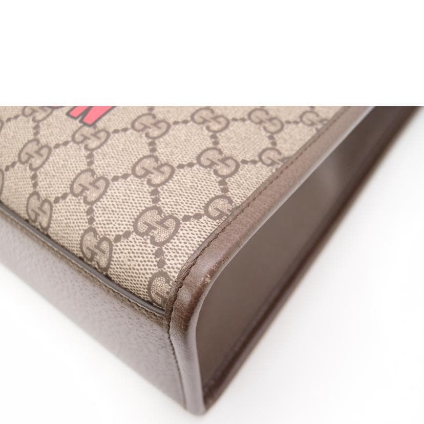 GUCCI GG Supreme Cherry Print 2-way Tote Brown 703264 493*** A Rank 69 [Used] 7