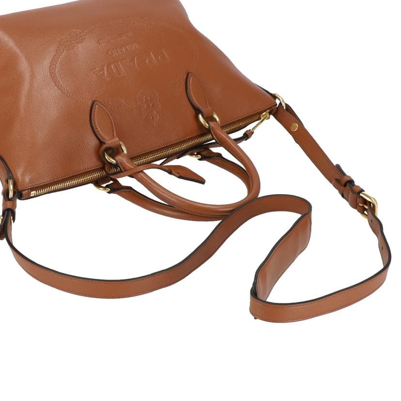 PRADA Embossed Logo Leather 2WAY Shoulder Bag 1BA211 Rank A 05 [Used] 1BA211 5