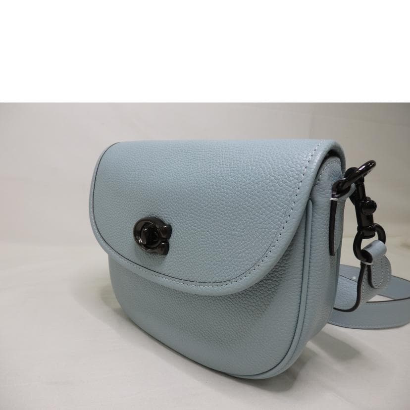 COACH Willow Saddle Bag Light Blue CA094 C22** A Rank 84 [Used] CA094 5