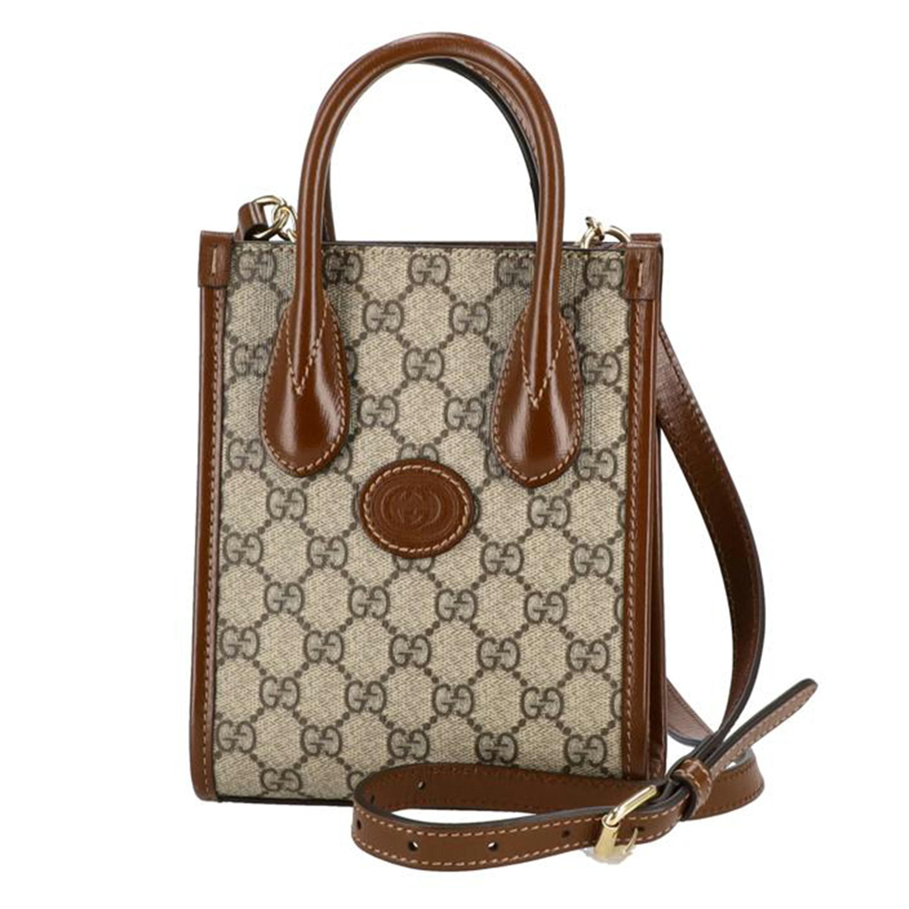 GUCCI GG Supreme Interlocking G Mini Tote Bag 671623 525*** Rank A 09 [Used] 2
