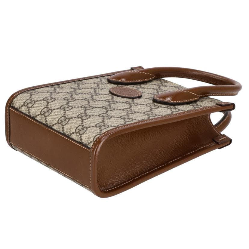 GUCCI GG Supreme Interlocking G Mini Tote Bag 671623 525*** Rank A 09 [Used] 4