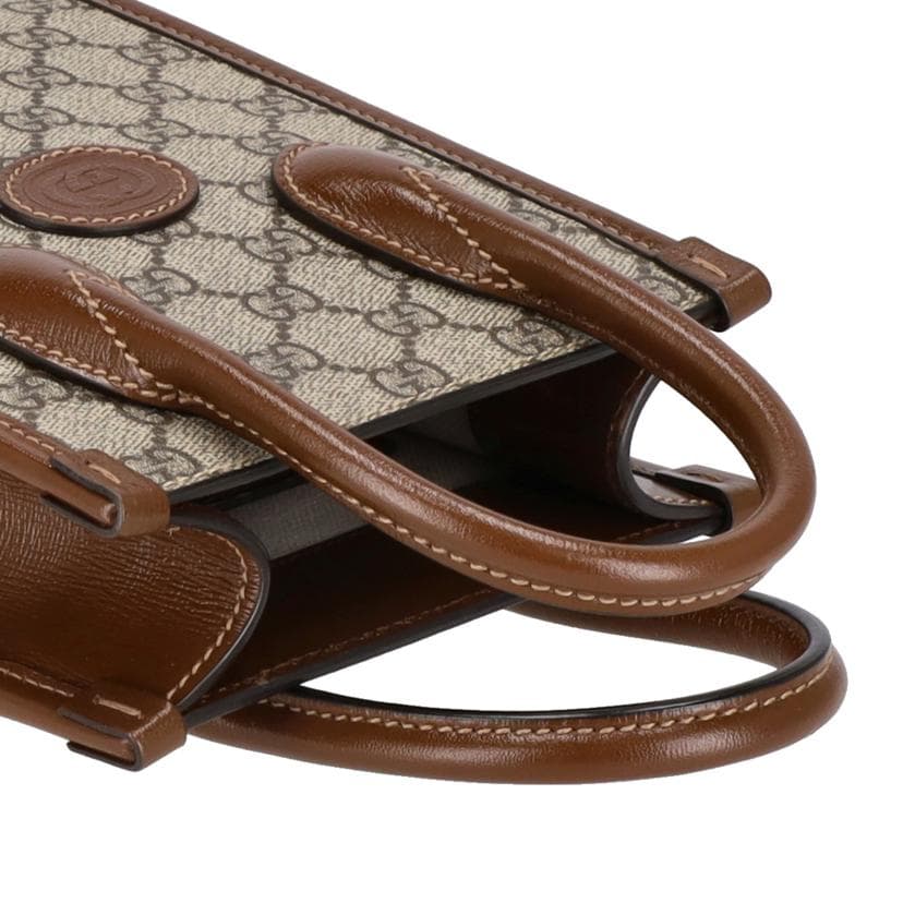 GUCCI GG Supreme Interlocking G Mini Tote Bag 671623 525*** Rank A 09 [Used] 5