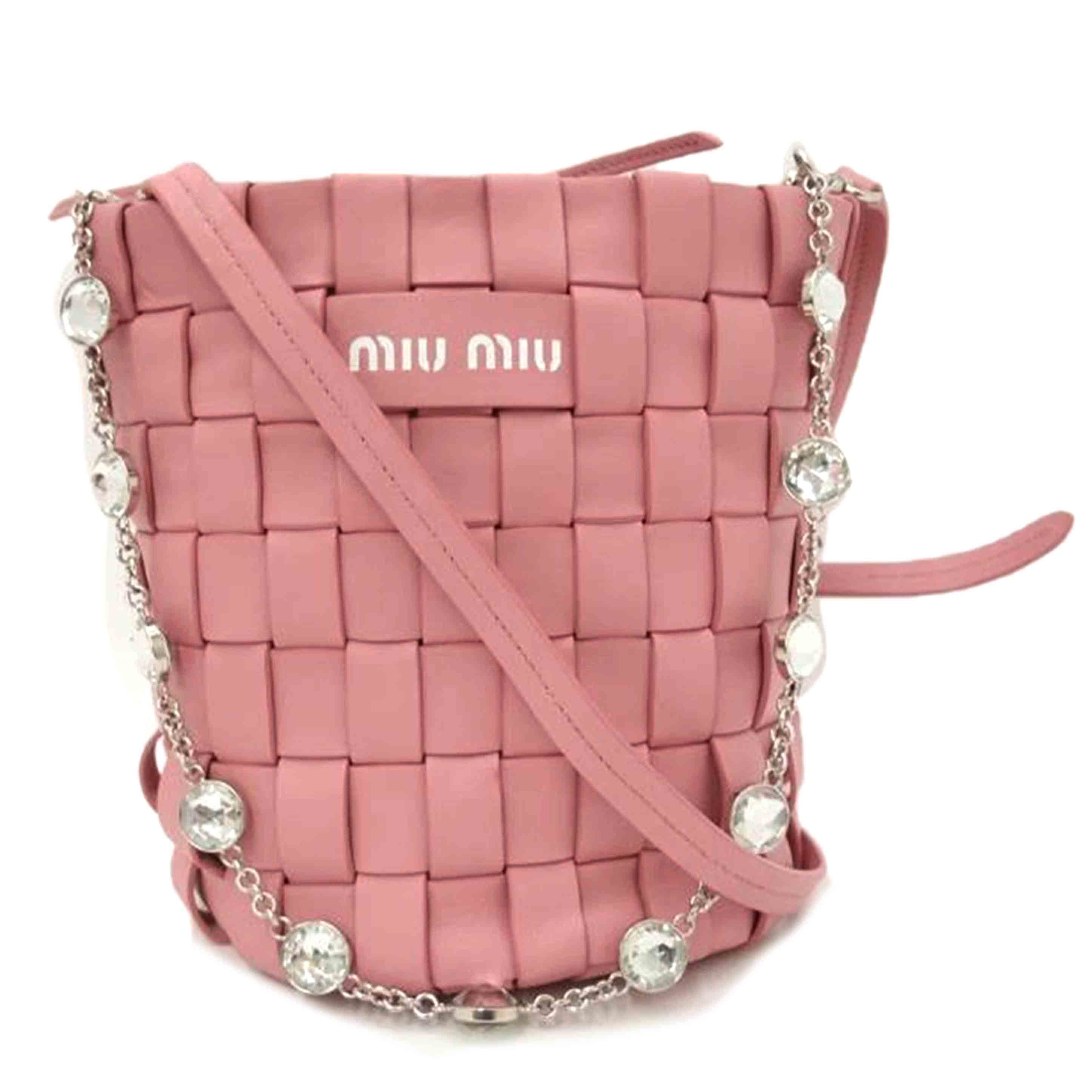 miu miu Miu Miu Bucket Type 2-way Shoulder Bag Pink 5BE054 Rank A 69 [Used] 2