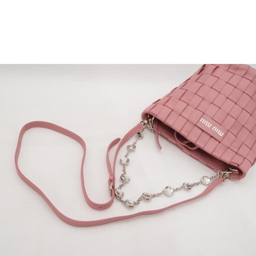 miu miu Miu Miu Bucket Type 2-way Shoulder Bag Pink 5BE054 Rank A 69 [Used] 5