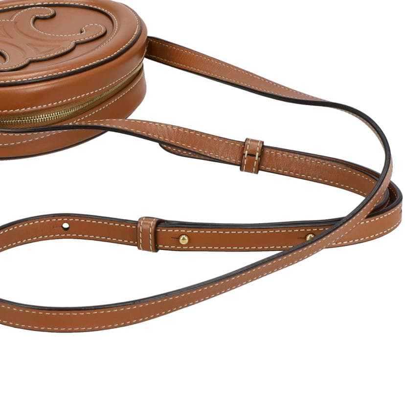 CELINE Oval Purse Cuir Triomphe Tan Crossbody W-S****** A Rank 93Used W-S****** 4
