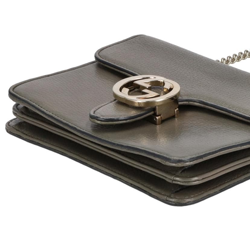 GUCCI Interlocking G Leather Chain Shoulder Bag 510304 525*** AB Rank 93Used 4