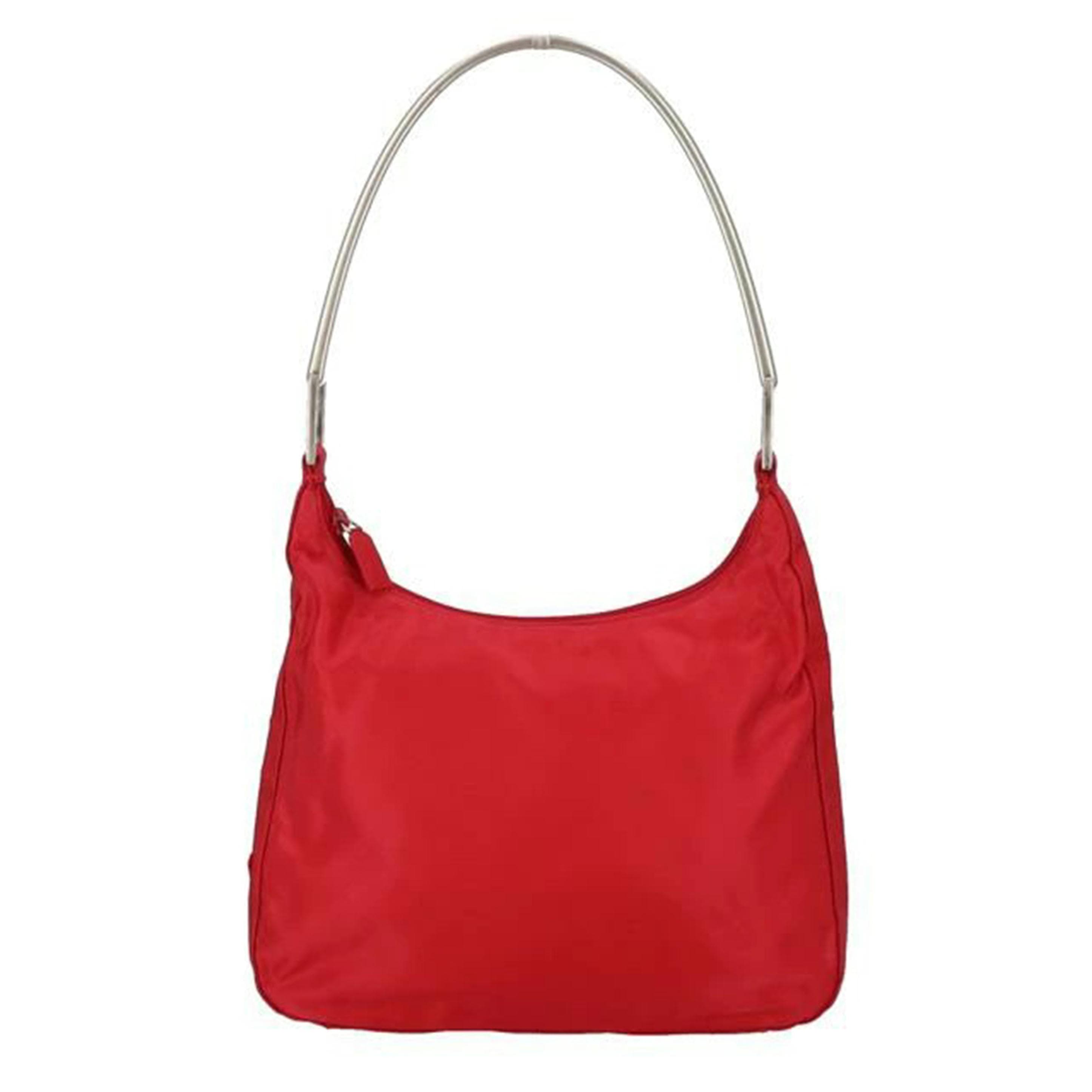 PRADA Nylon One Shoulder Bag Red 135 AB Rank 18Used 135 2