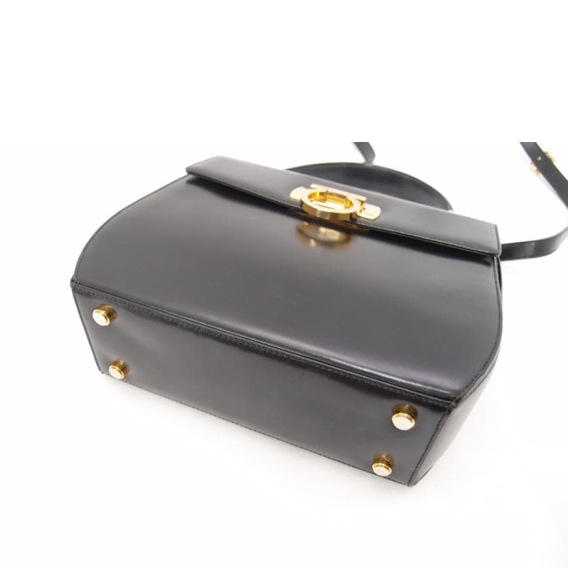 Ferragamo Gancini 2-way Handbag Black AK4192 Rank B 69 [Used] AK4192 4