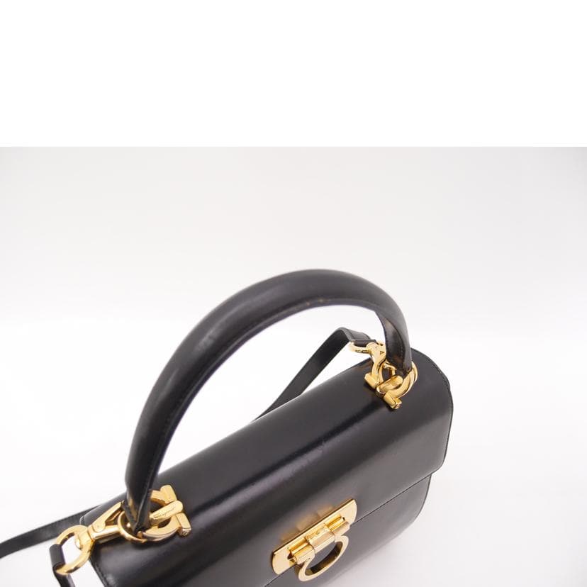 Ferragamo Gancini 2-way Handbag Black AK4192 Rank B 69 [Used] AK4192 6