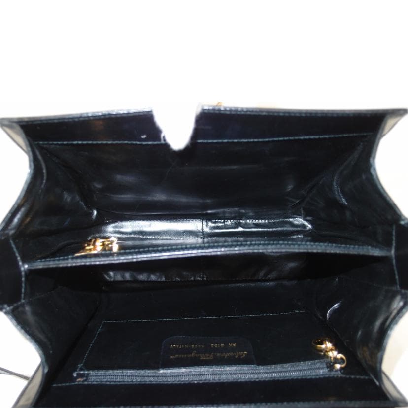 Ferragamo Gancini 2-way Handbag Black AK4192 Rank B 69 [Used] AK4192 7