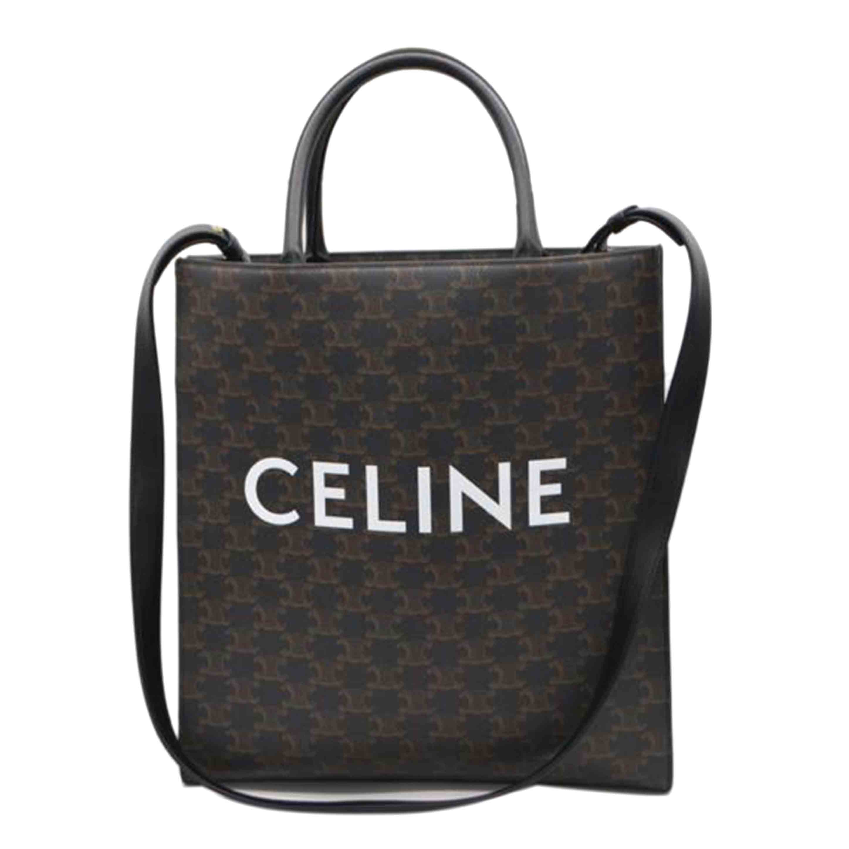 CELINE Celine Triomphe Medium Vertical Cabas Noir 194432 S-S***** A Rank 89 2