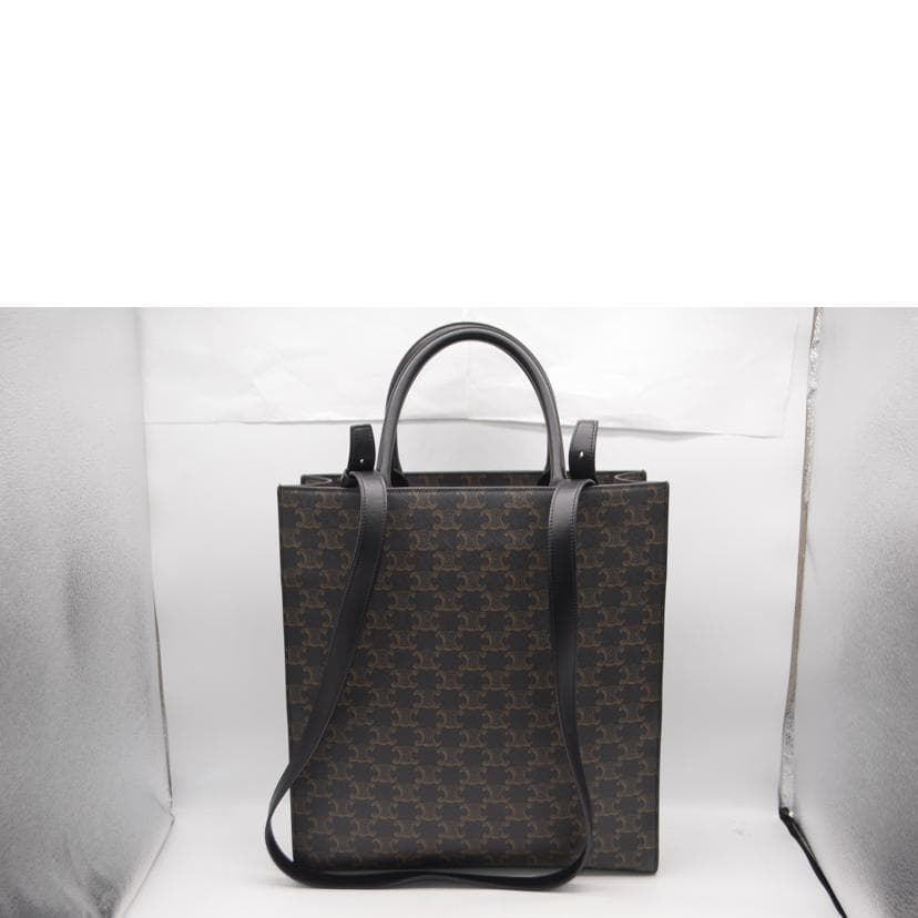 CELINE Celine Triomphe Medium Vertical Cabas Noir 194432 S-S***** A Rank 89 3