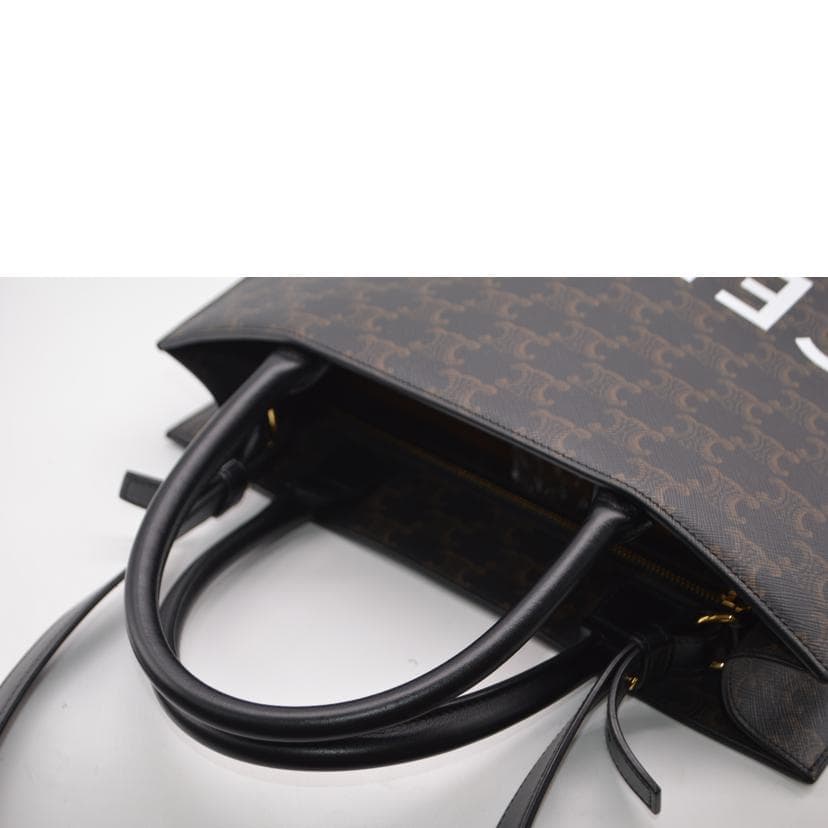 CELINE Celine Triomphe Medium Vertical Cabas Noir 194432 S-S***** A Rank 89 4