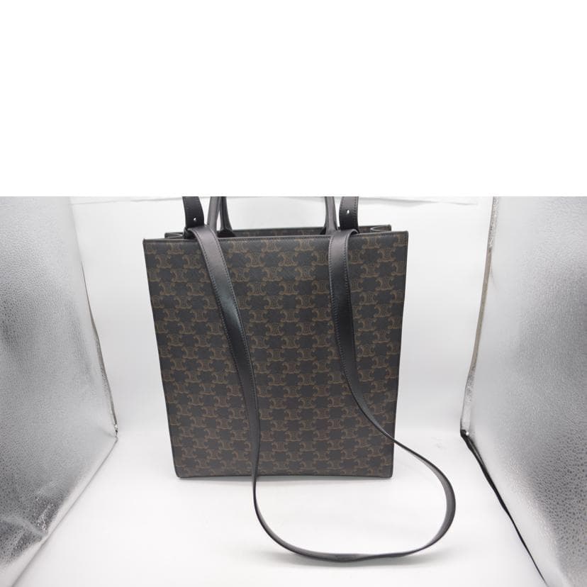 CELINE Celine Triomphe Medium Vertical Cabas Noir 194432 S-S***** A Rank 89 5