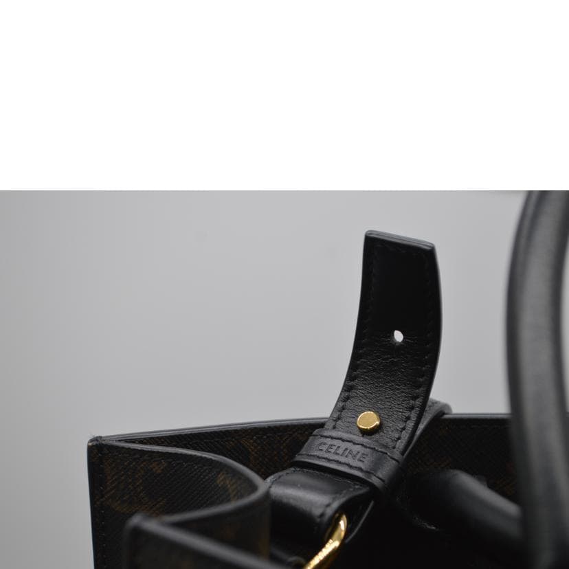 CELINE Celine Triomphe Medium Vertical Cabas Noir 194432 S-S***** A Rank 89 7