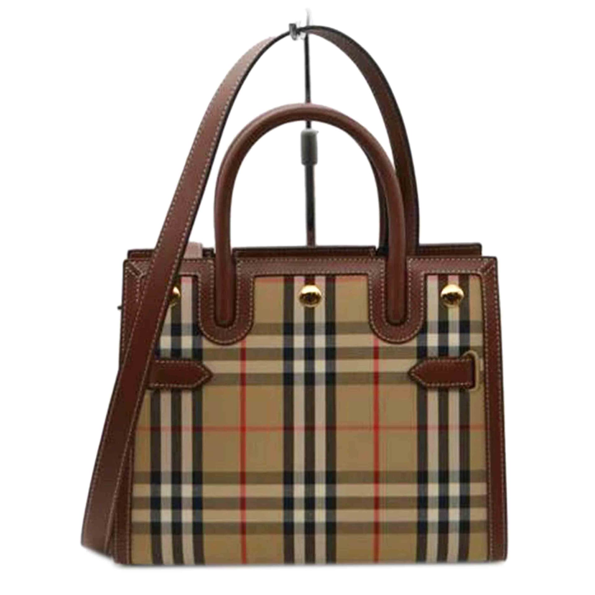 BURBERRY Vintage Check Title Mini 2-Way Leather Handbag 8025267 SA Rank 89 2