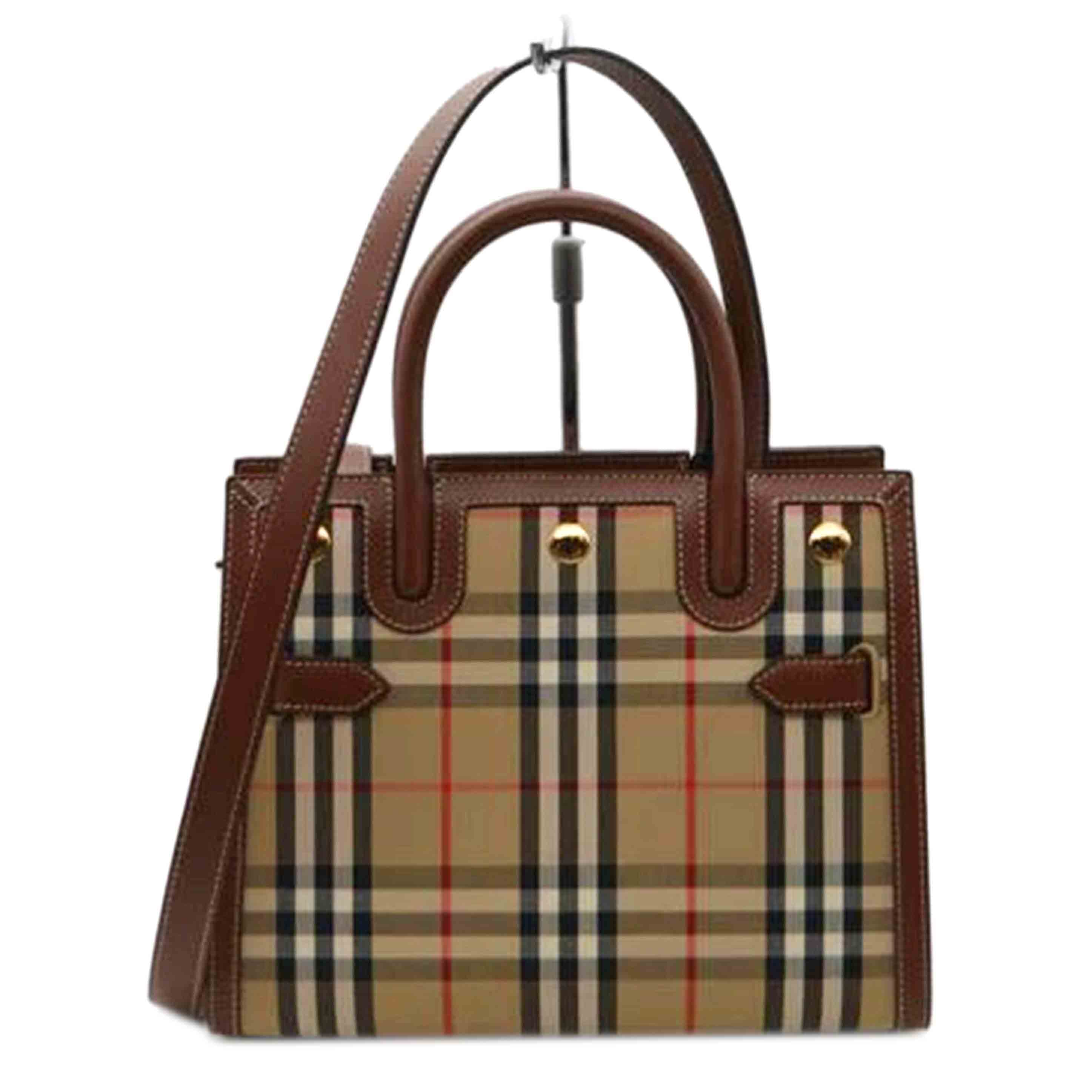 BURBERRY Vintage Check Title Mini 2-Way Leather Handbag 8025267 SA Rank 89 2
