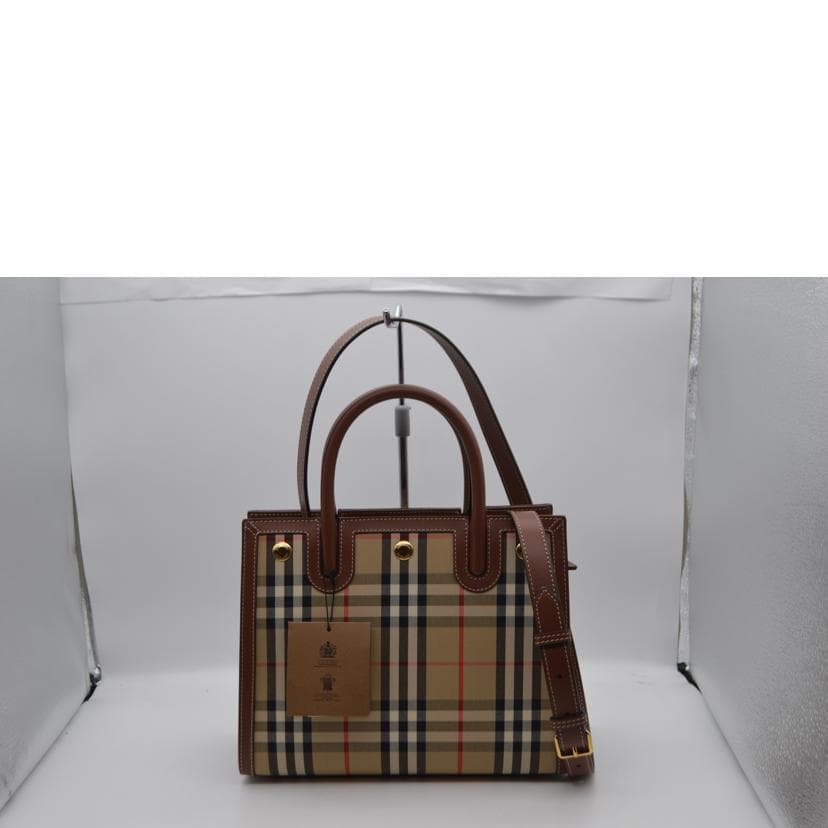 BURBERRY Vintage Check Title Mini 2-Way Leather Handbag 8025267 SA Rank 89 3