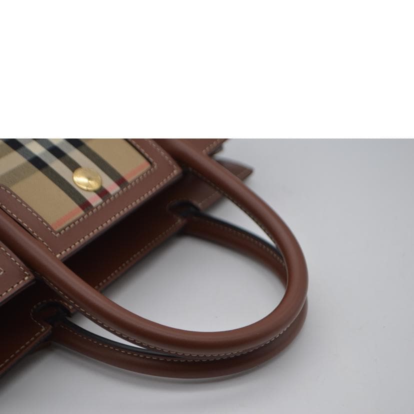 BURBERRY Vintage Check Title Mini 2-Way Leather Handbag 8025267 SA Rank 89 5