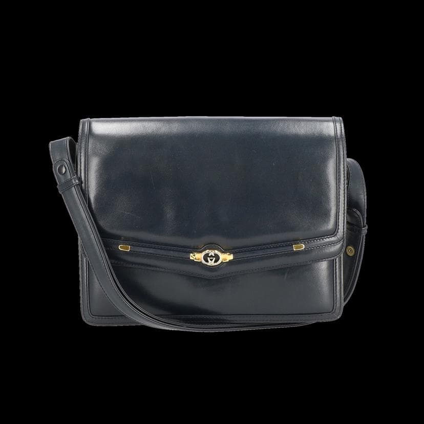 Rare & Vintage ARCHIVEGUCCI Interlocking G Leather Flap Shoulder Bag AB Rank 2