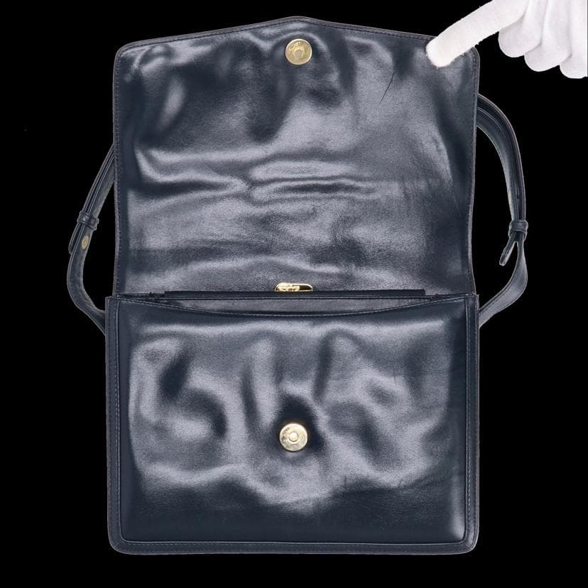 Rare & Vintage ARCHIVEGUCCI Interlocking G Leather Flap Shoulder Bag AB Rank 9