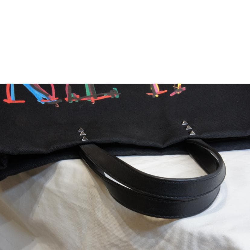 VALENTINO VLTN Multi-Logo Canvas Tote Black VY2B0A34GWU AB Rank 92 [Used] 5